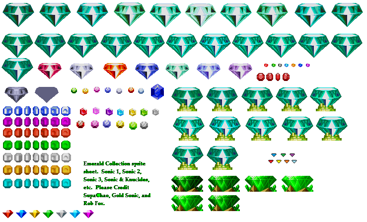 Sonic Chaos Emerald Sprite Sheets,Chaos Emeralds Sprite Sheet Adv 3 By Re.....